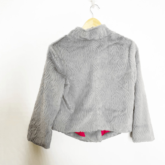 Patagonia Snow Jacket Shawl Wavy Fleece Gray fleece minky women's S SMALL - Picture 5 of 5